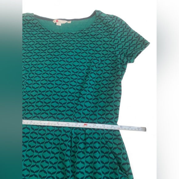 Boden Geometric Phoebe Jersey Pockets Green Blue Fit Flare Retro Mod US 8R - Picture 8 of 13